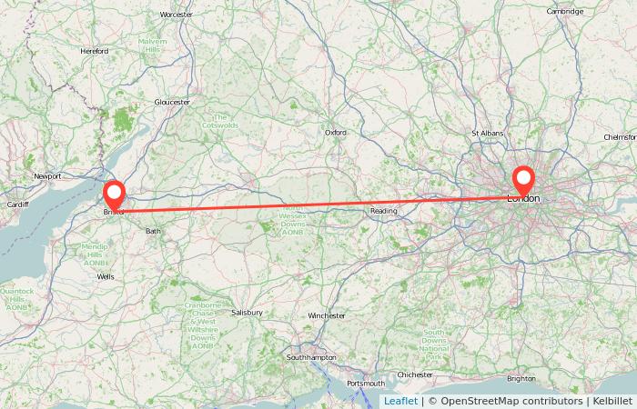 distance between bristol and london