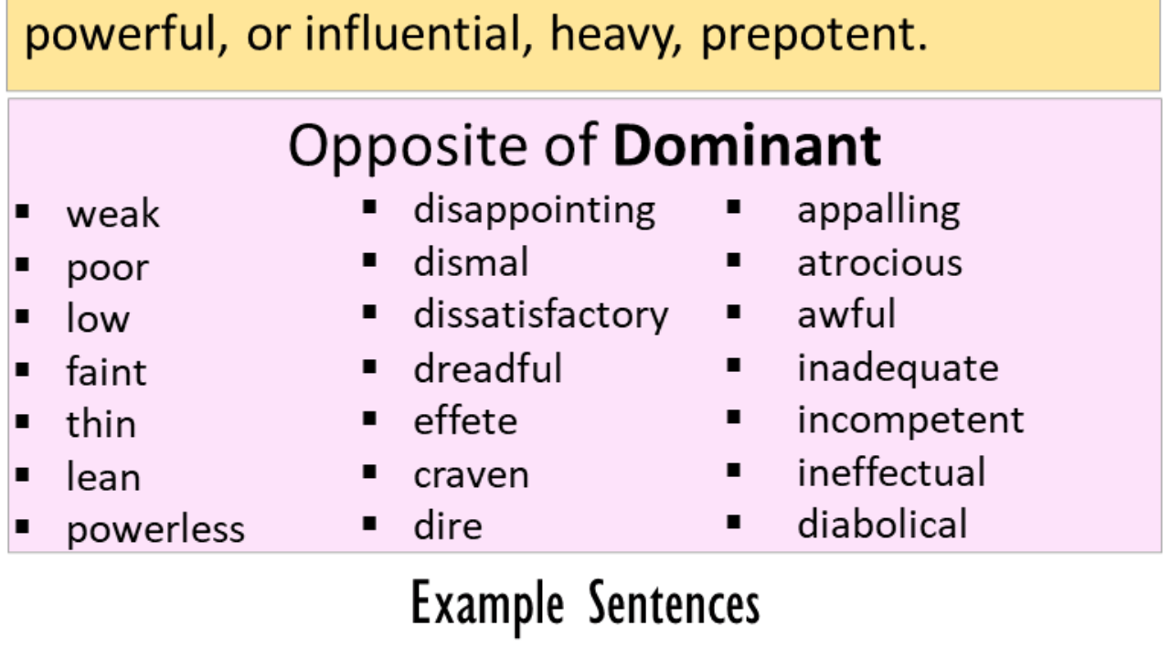 dominant antonyms