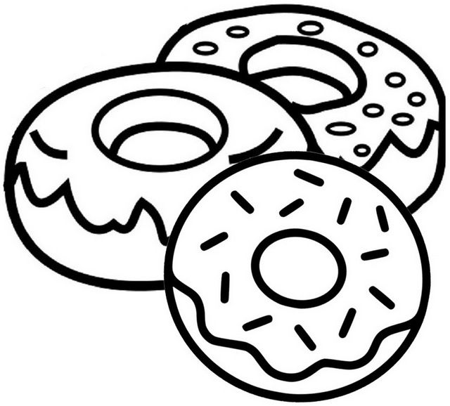 donut kawaii para colorear