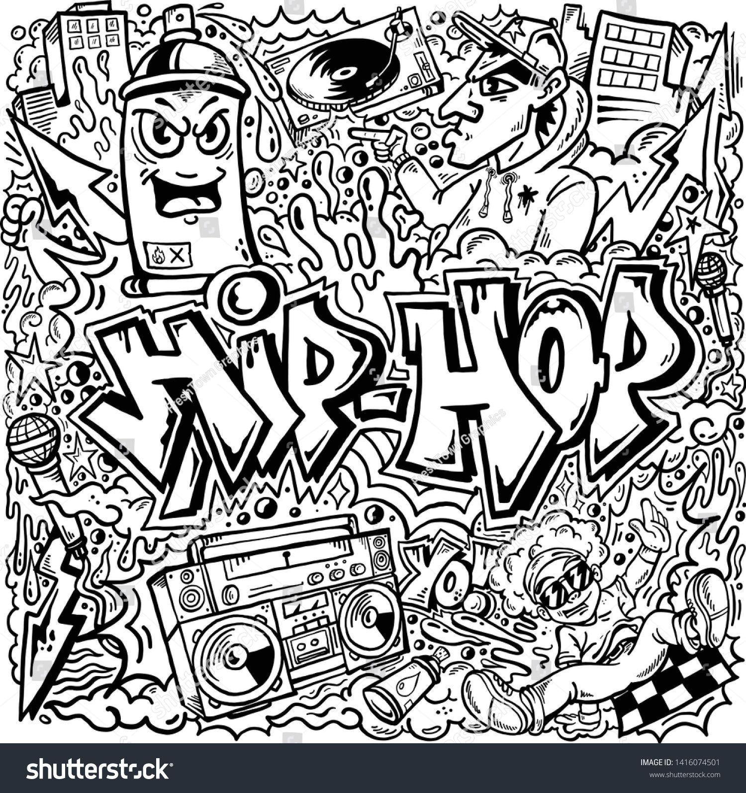 doodle art hip hop