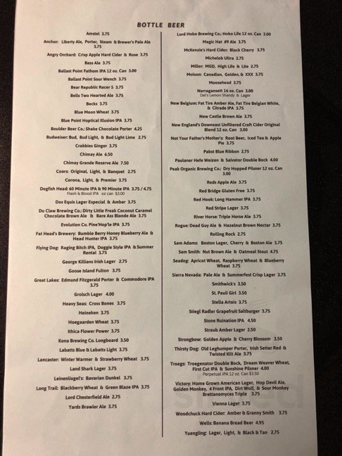 douglassville hotel menu