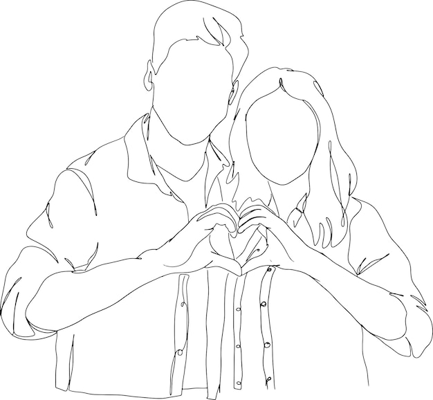 drawing of couples