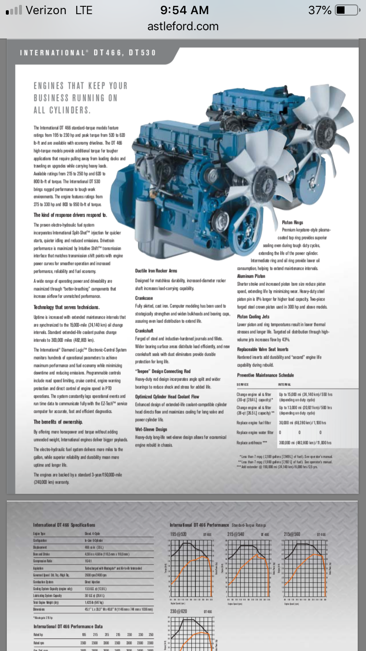 dt466 engine specs