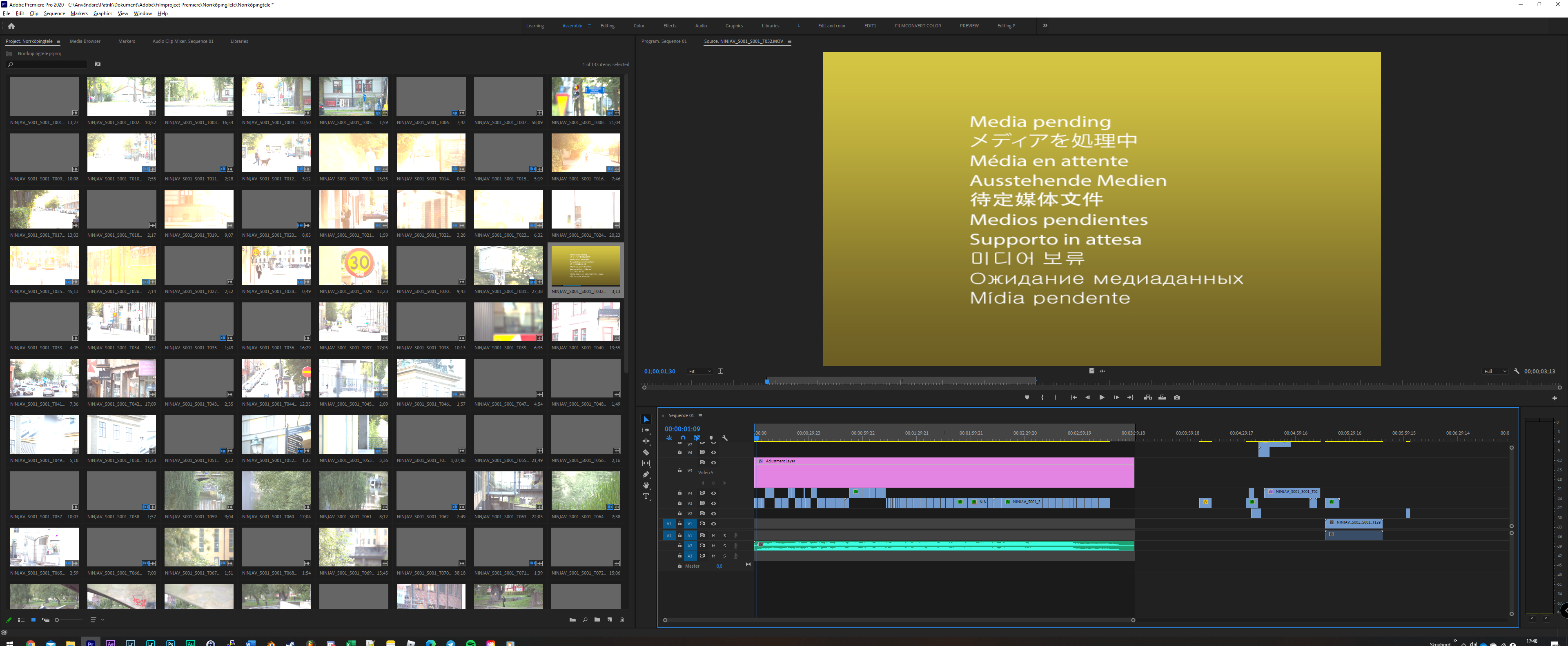 media pending premiere pro