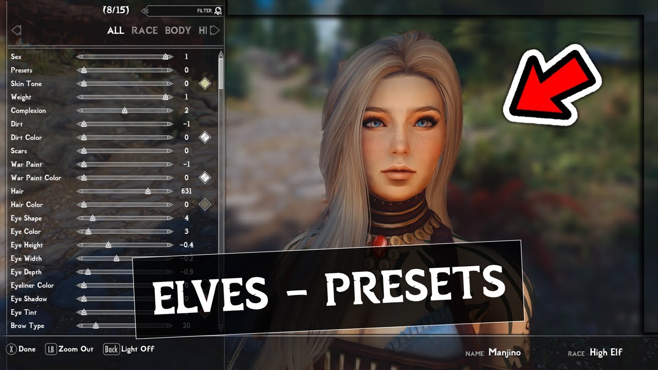 skyrim character presets