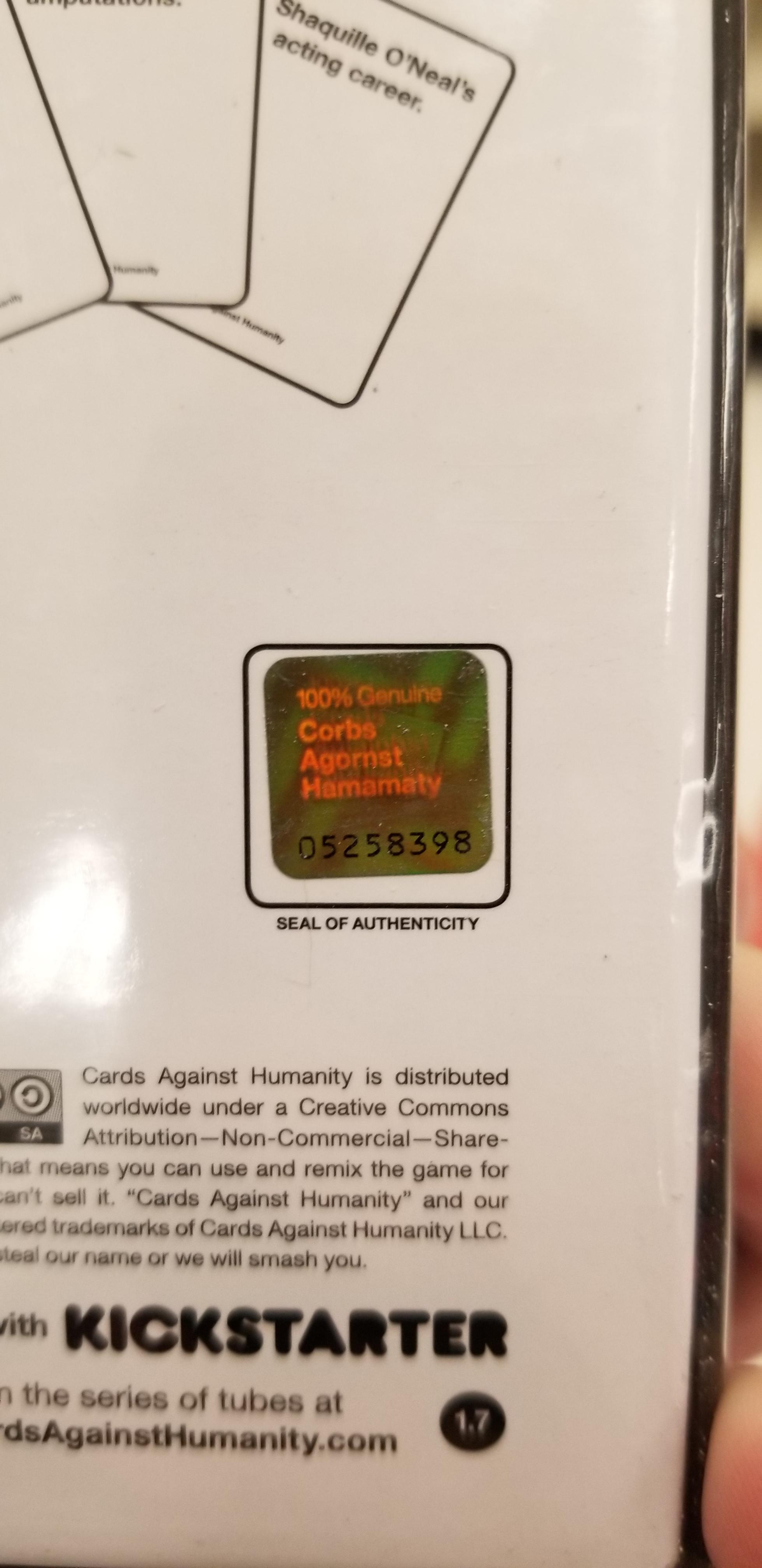 cards against humanity easter egg