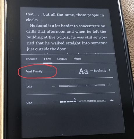 how to change text size on kindle paperwhite