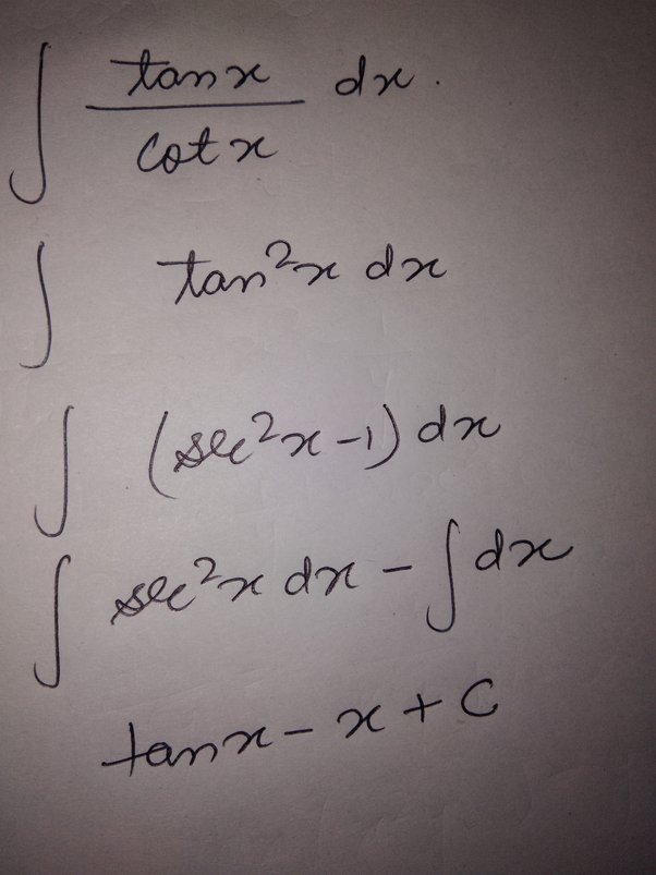 integration of tanx cotx