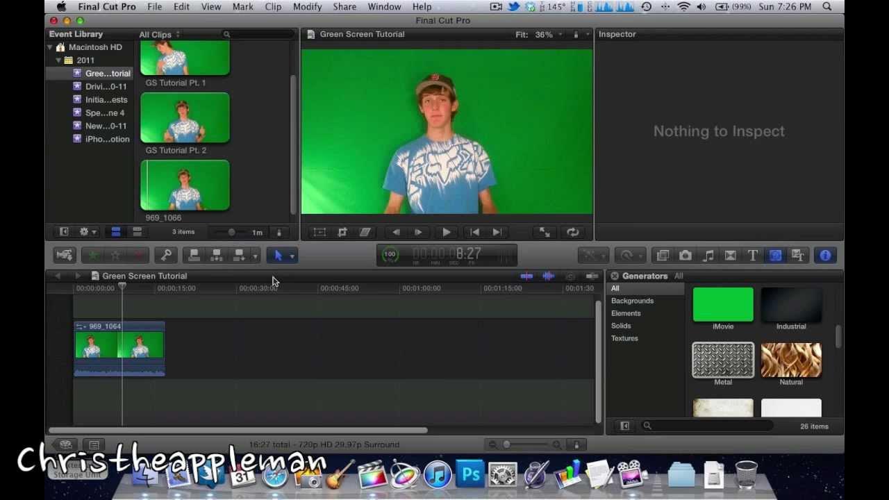 how to use green screen in final cut pro