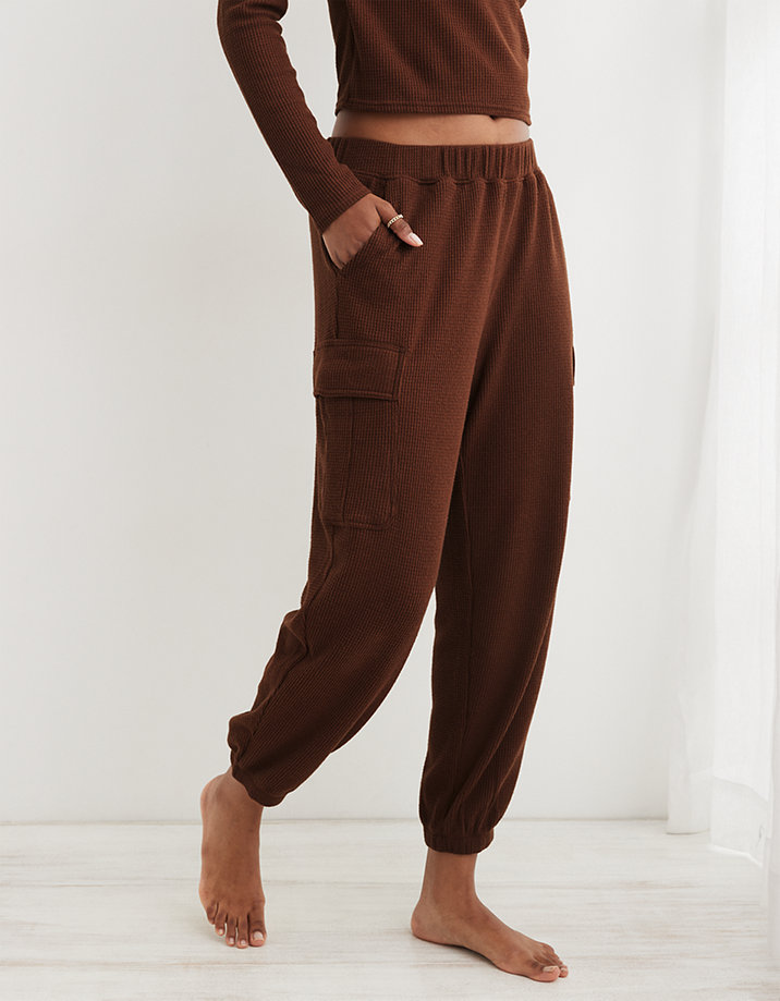 aerie waffle joggers