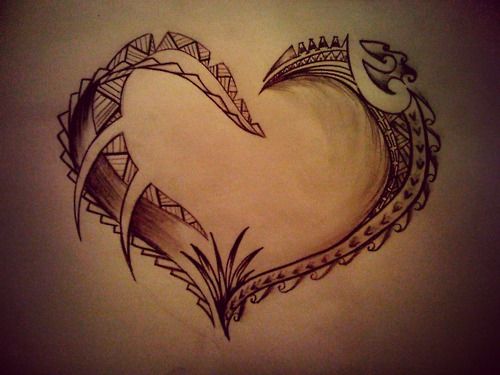 hawaiian heart tattoo