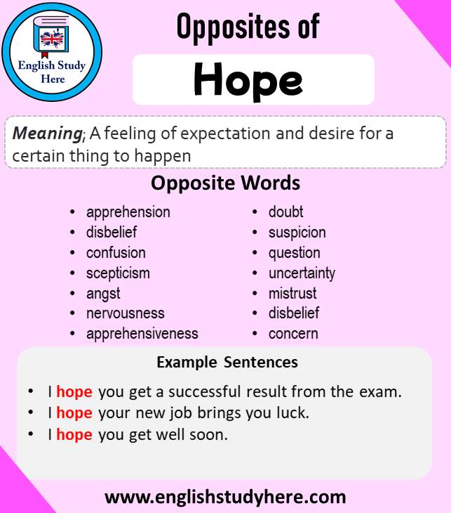 antonym for hope