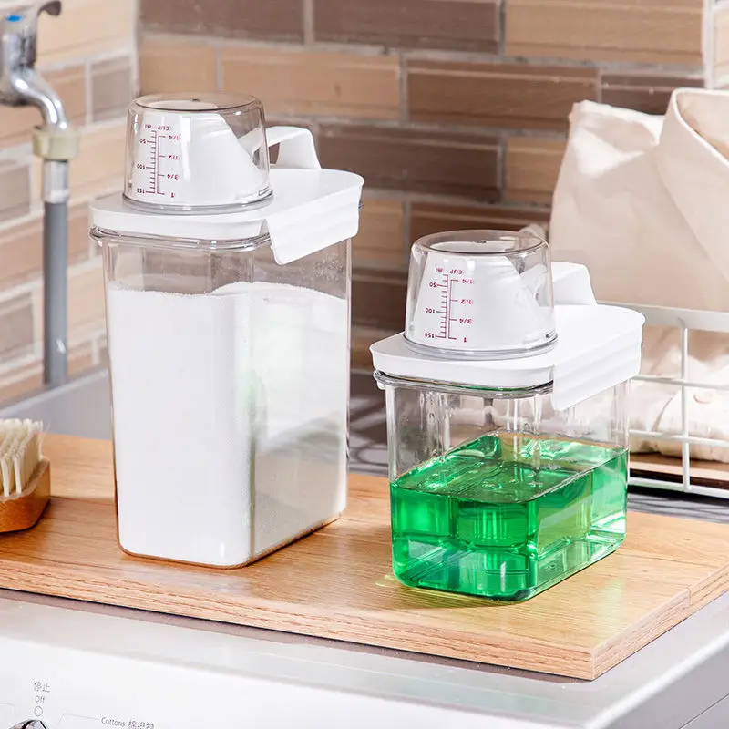 powder laundry detergent storage