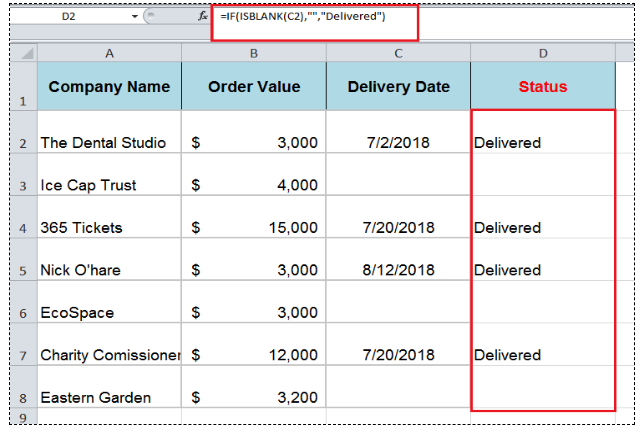 how to show empty cell in excel formula