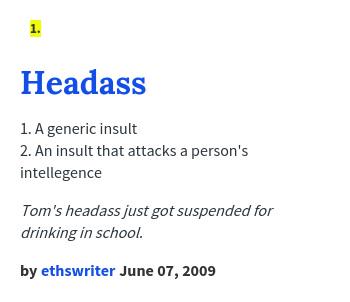 urban dictionary headass