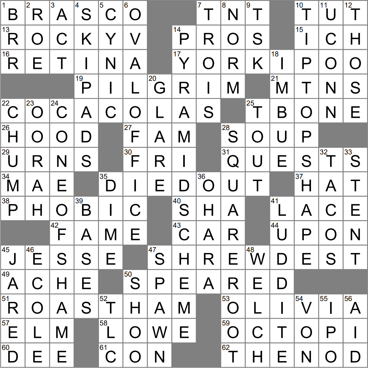 early 40s politically crossword clue