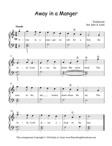 easy christmas piano sheet