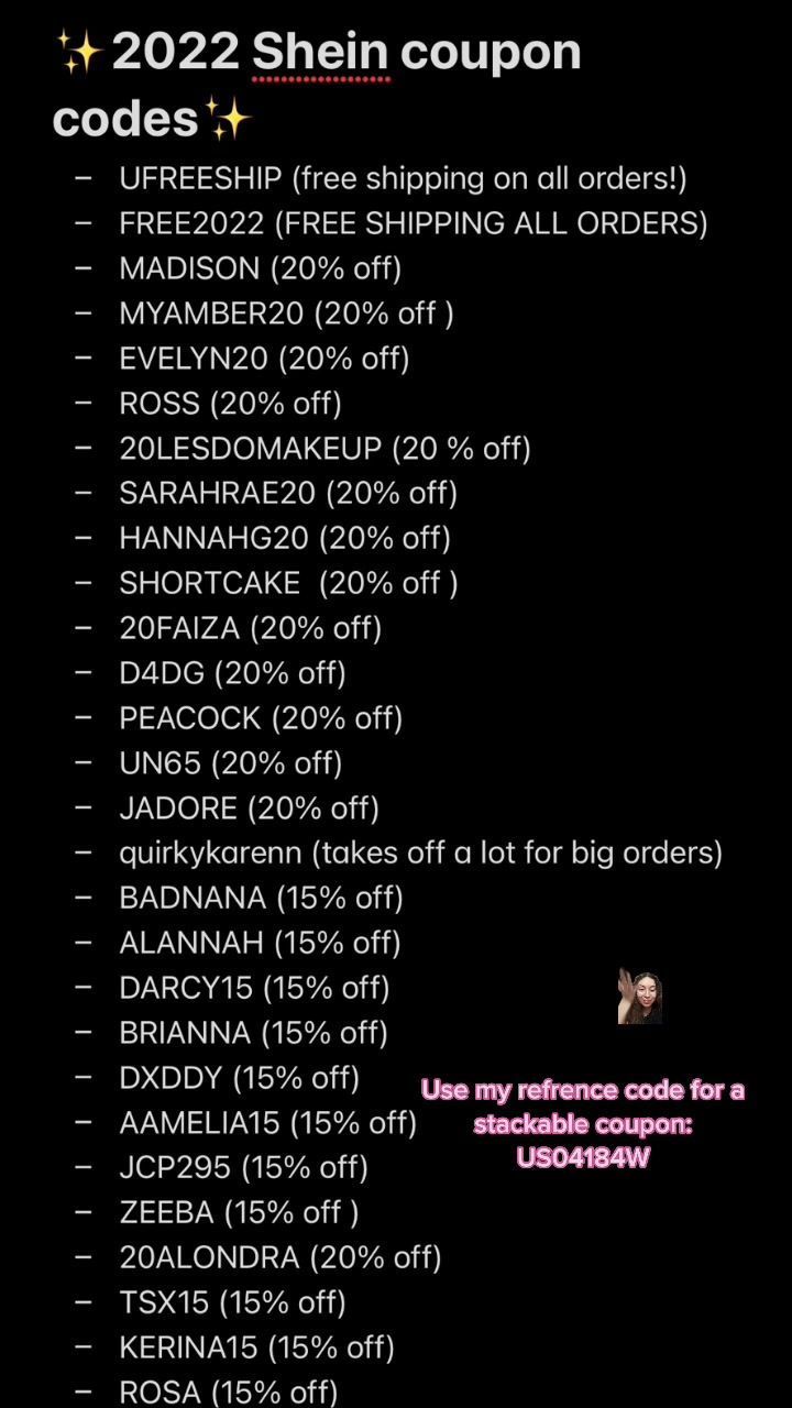 influencer codes shein 30