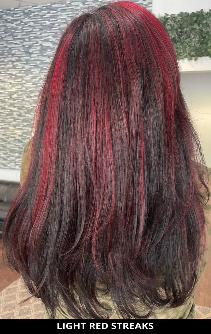 red streaks in dark hair