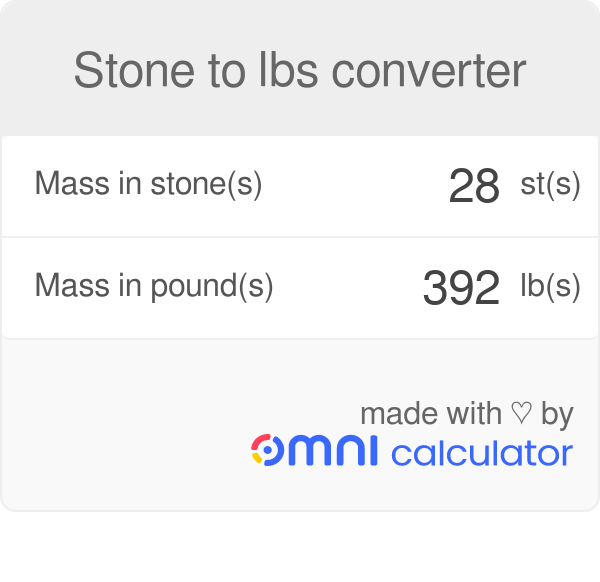 1 stone in pounds