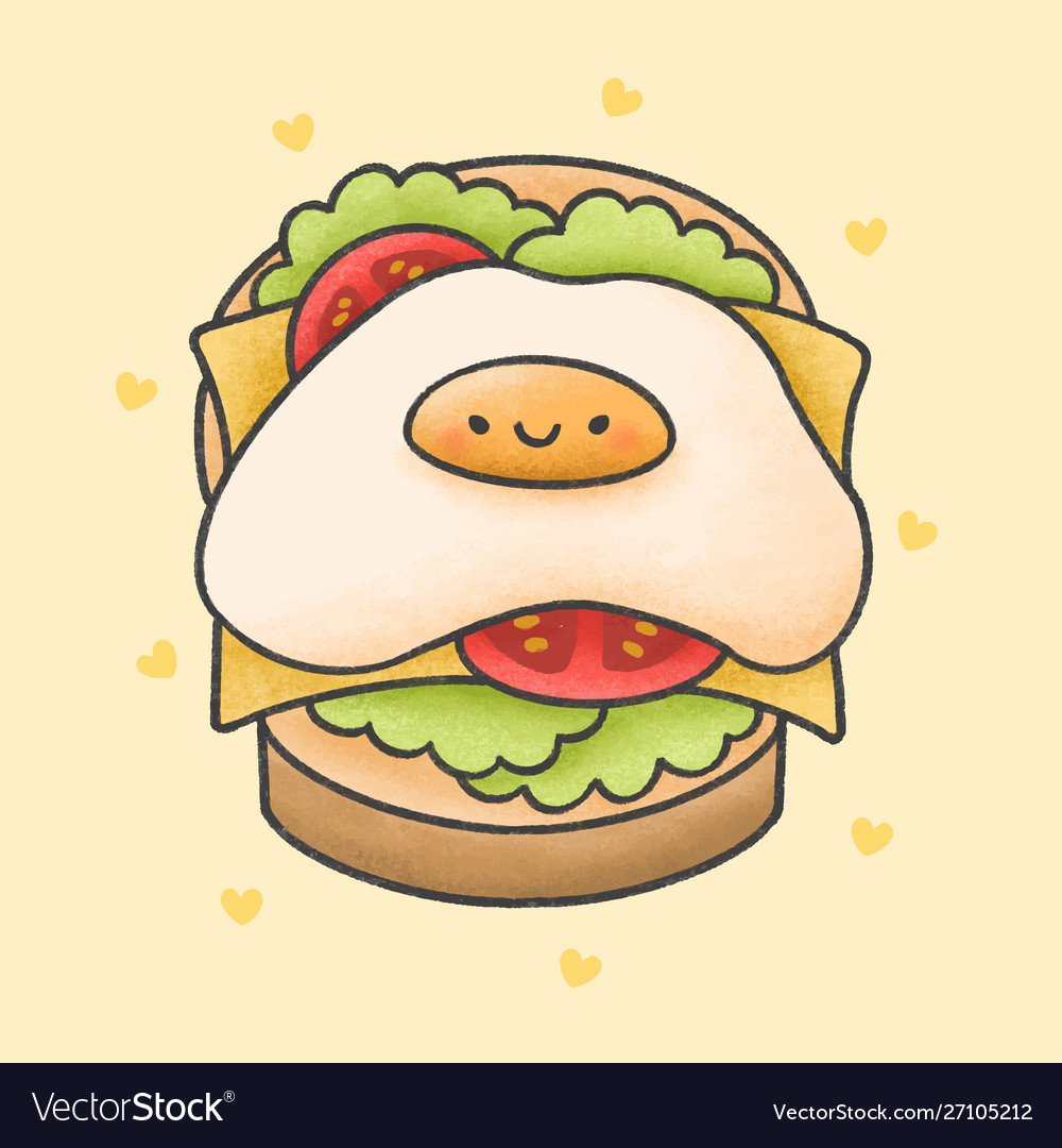 egg sandwich drawing