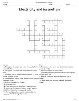 electrical forces crossword