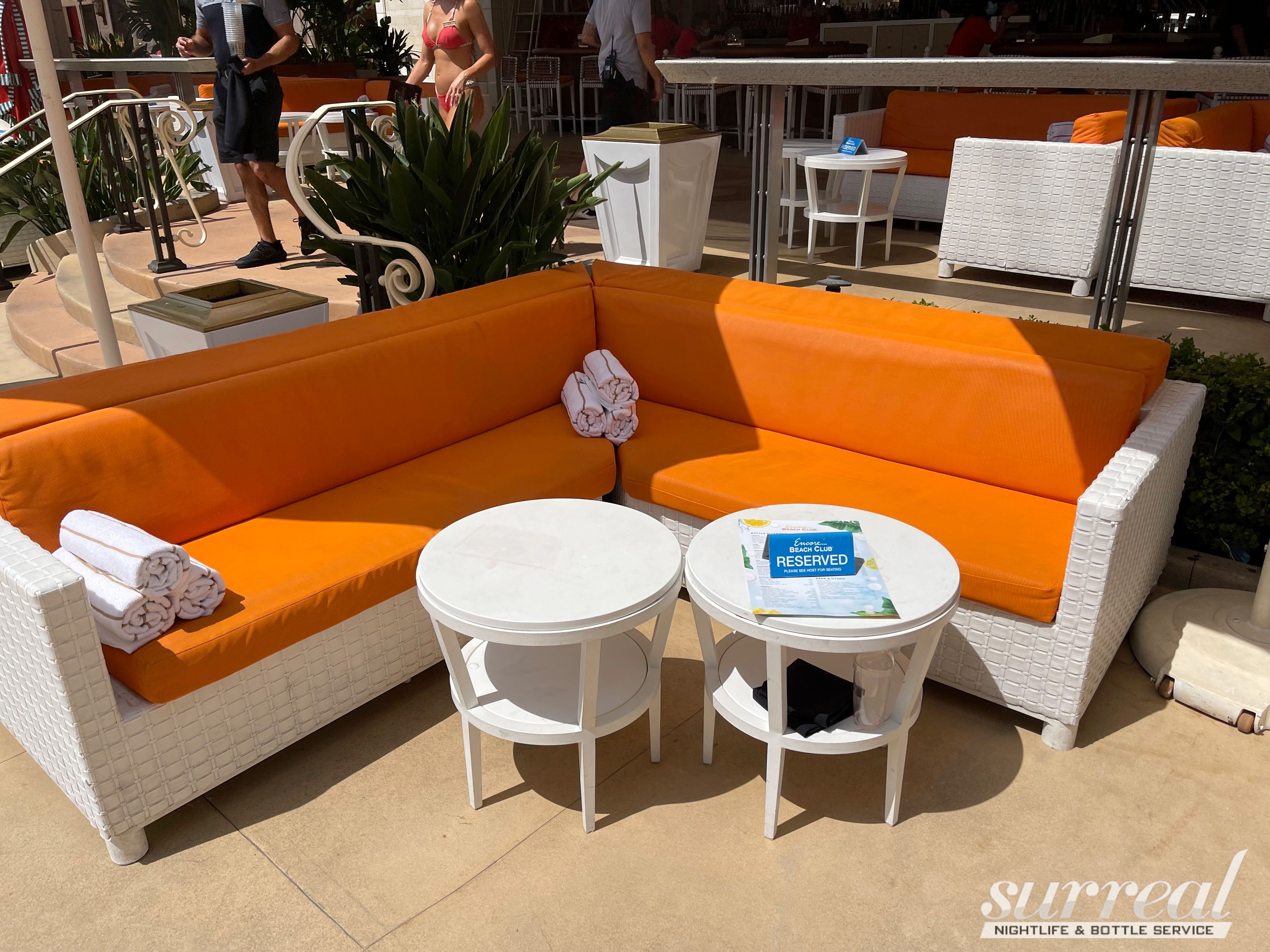 encore beach club beach couches