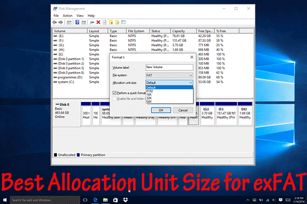 exfat allocation unit size