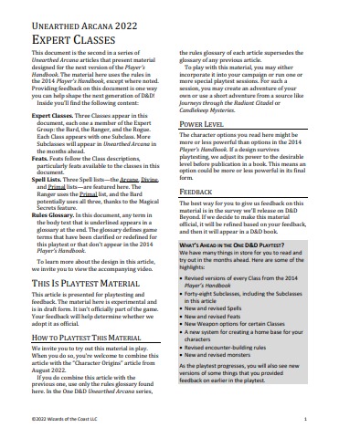 one dnd playtest pdf