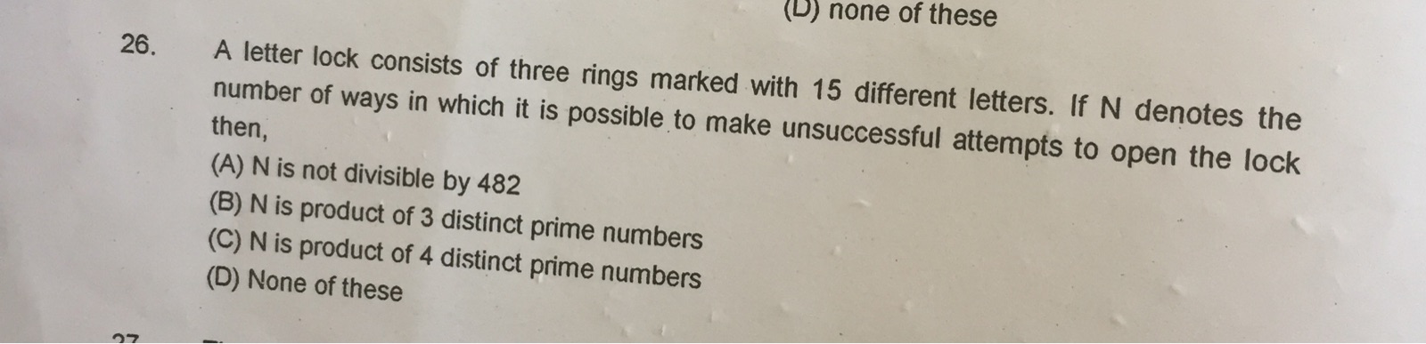 a letter lock consists of 3 rings