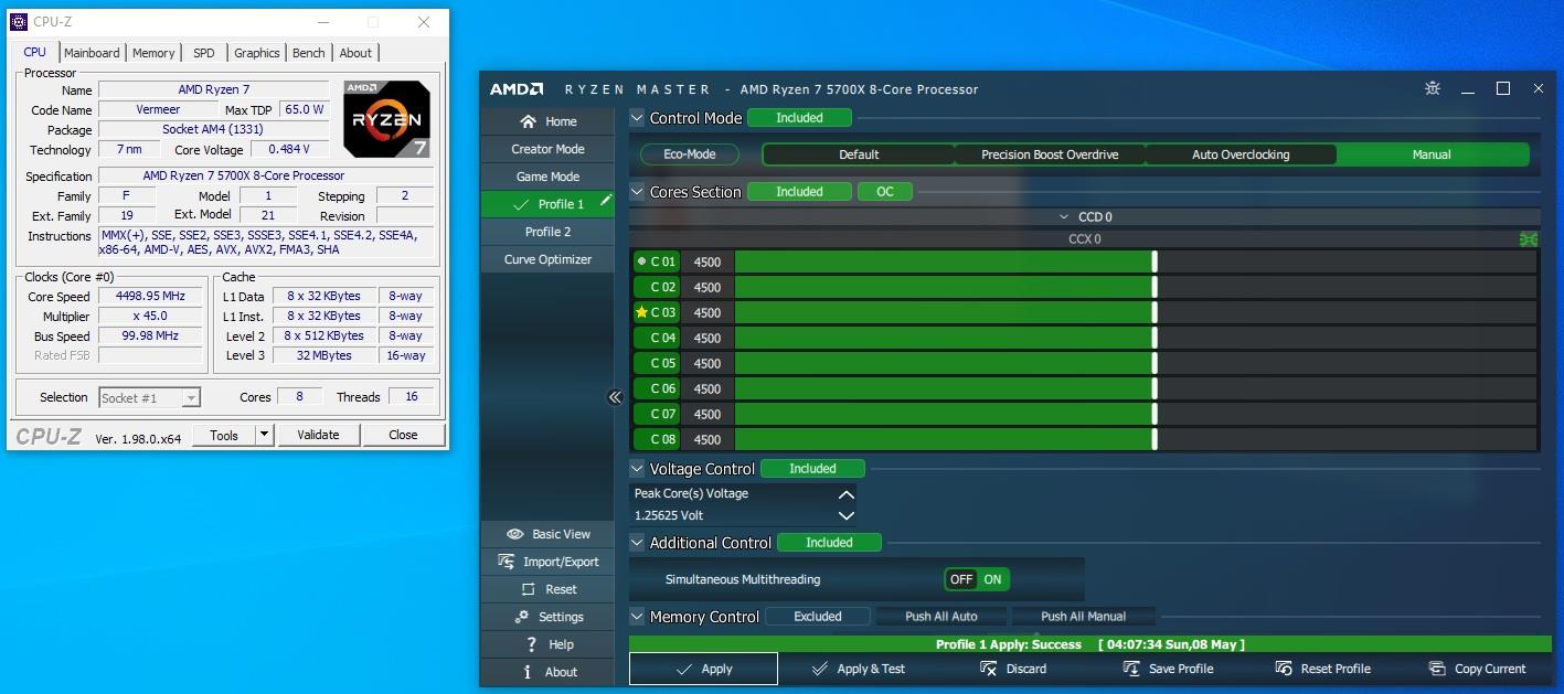 5700x overclock settings