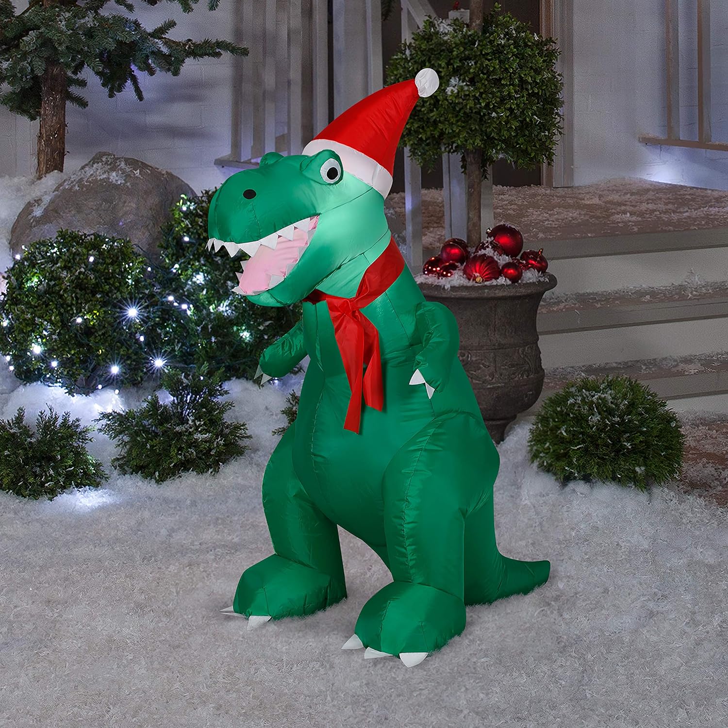 christmas dinosaur inflatable