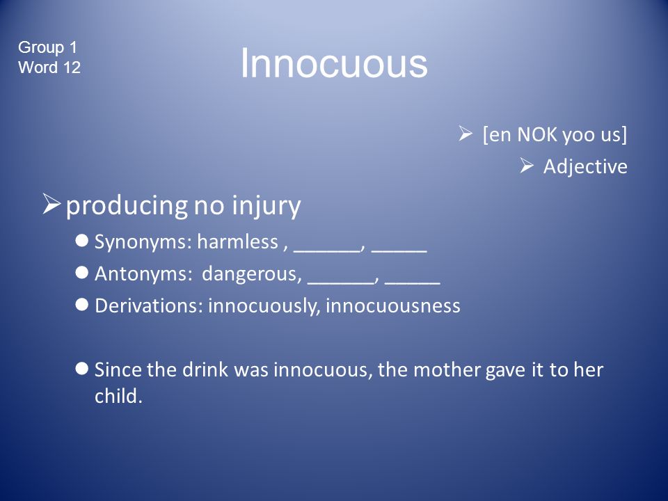 innocuous antonym