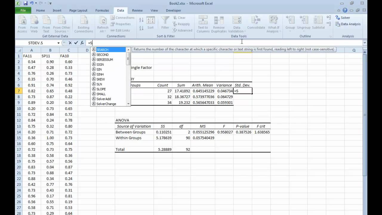 two way anova in excel 2010