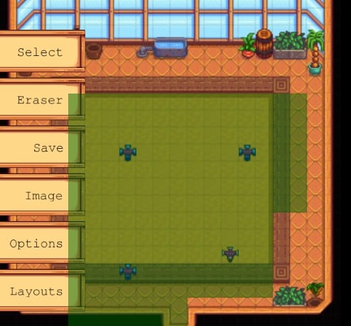 stardew valley greenhouse sprinkler layout