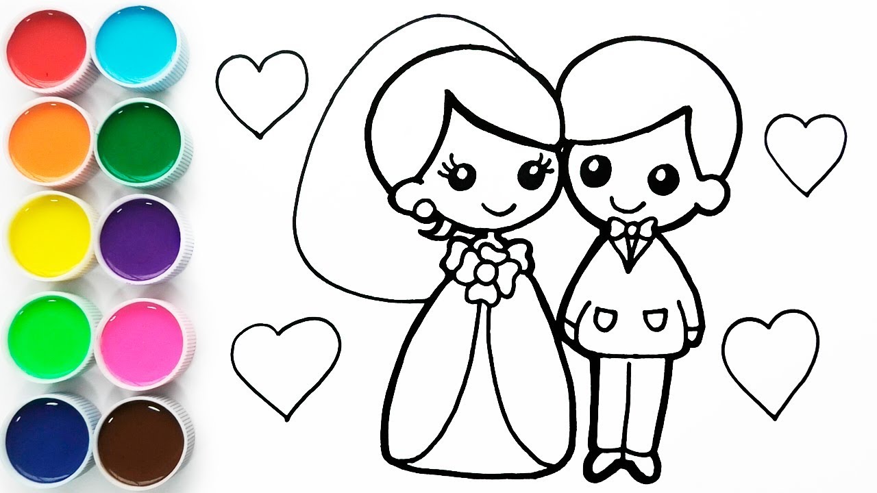 matrimonio dibujos para colorear