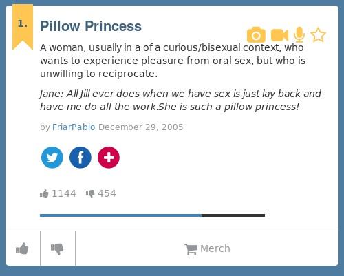 pillow princess urban dictionary