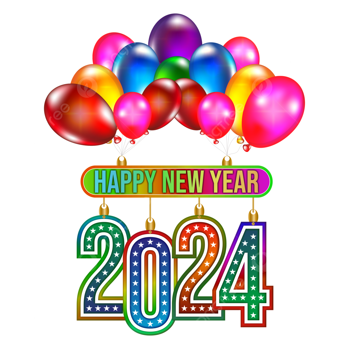 free happy new year 2024 clipart