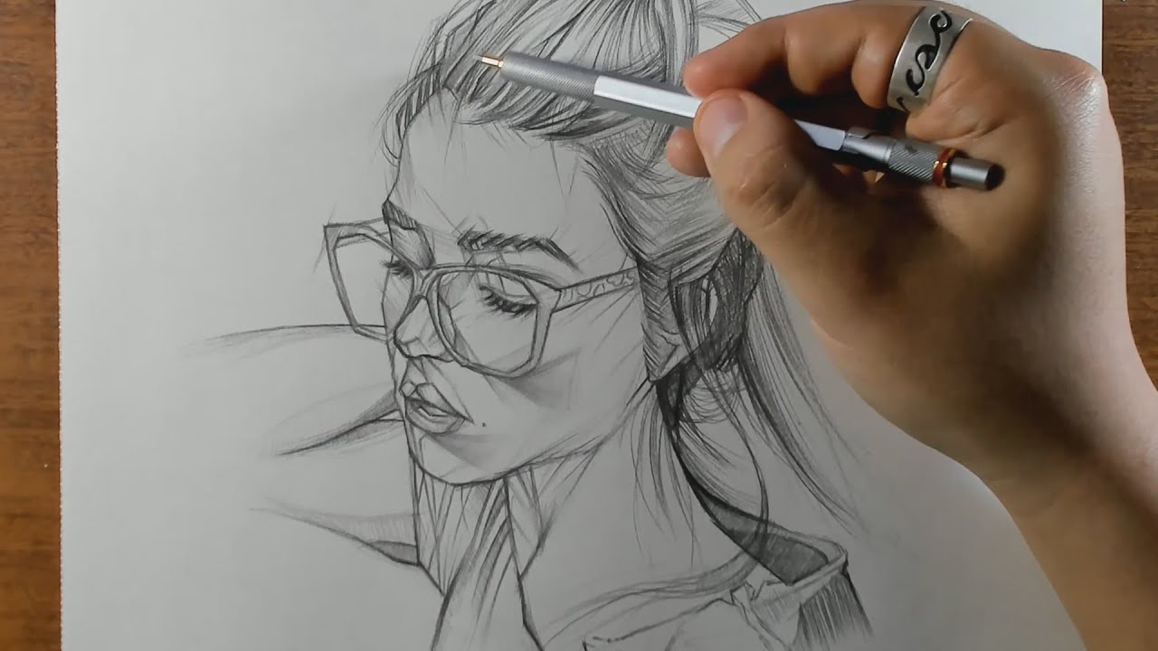 boceto rostro de mujer dibujo