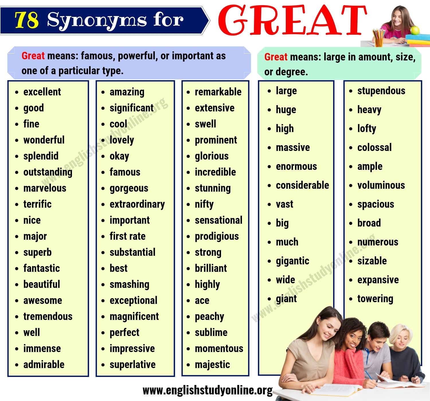 synonyms of great