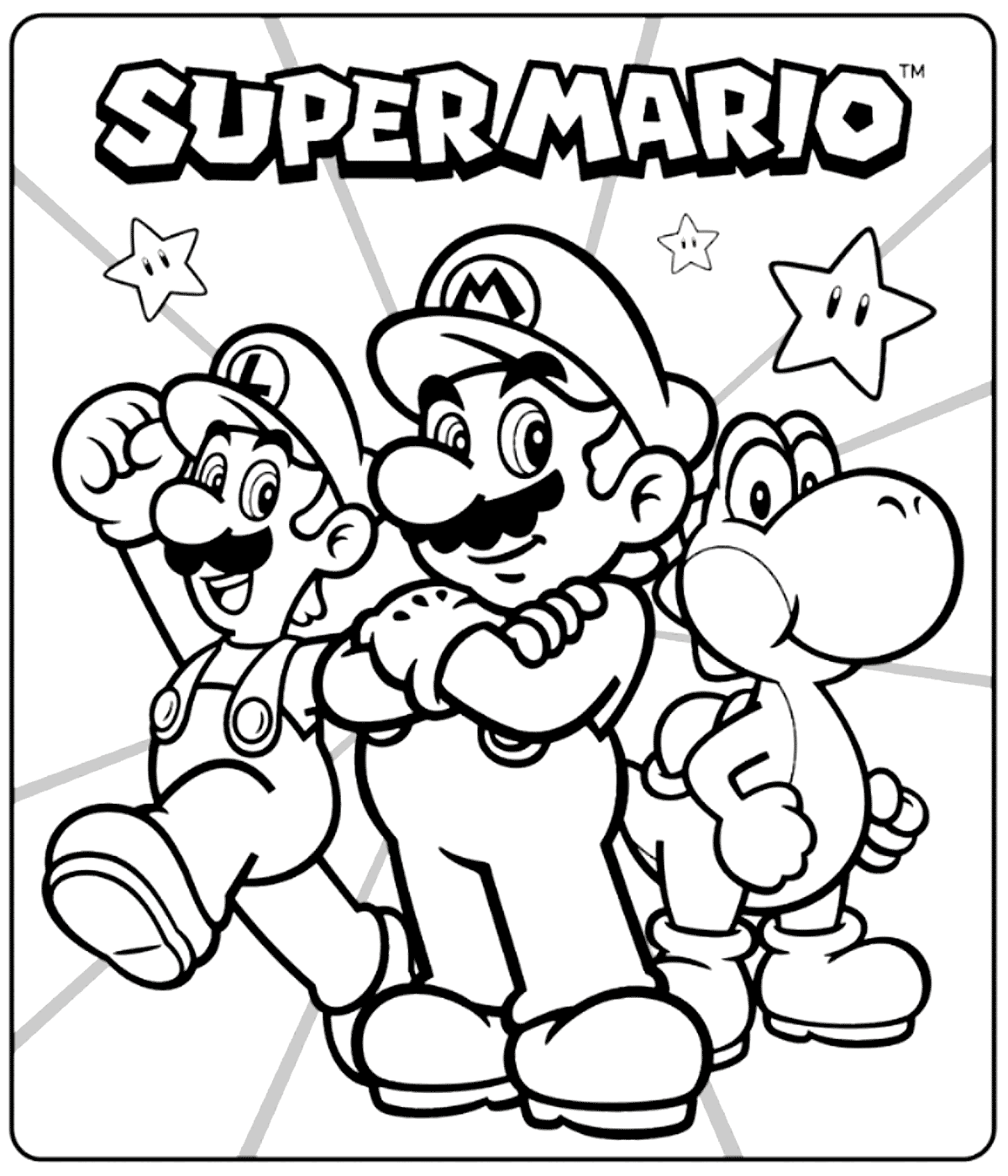 super mario colouring pages