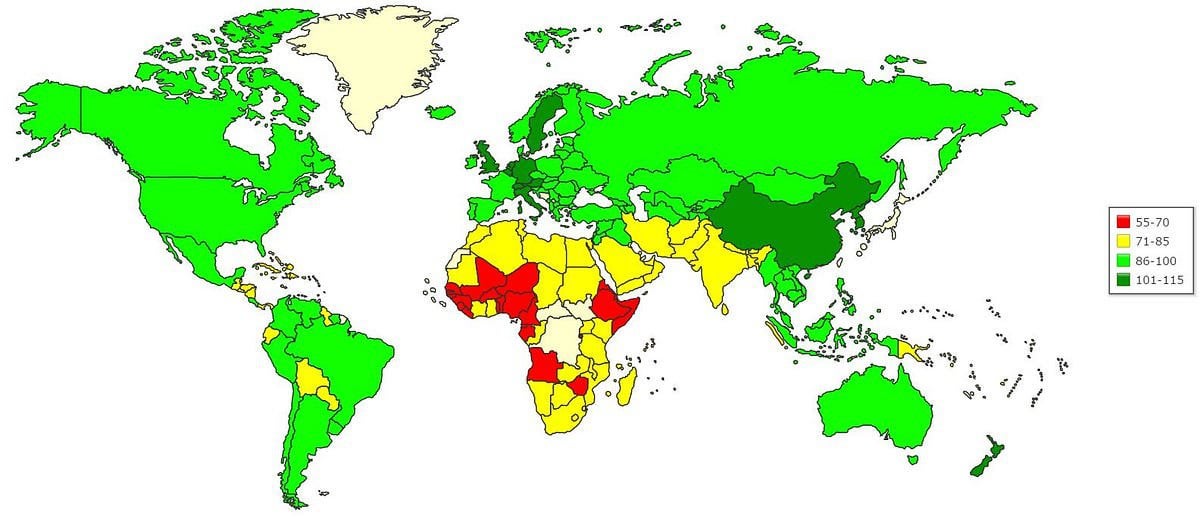 average iq score by country