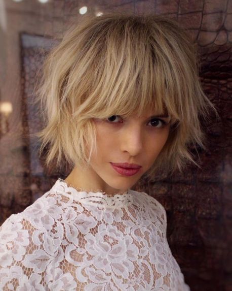 messy bob haircuts with bangs