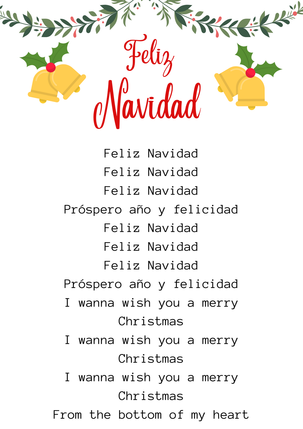 feliz navidad lyrics