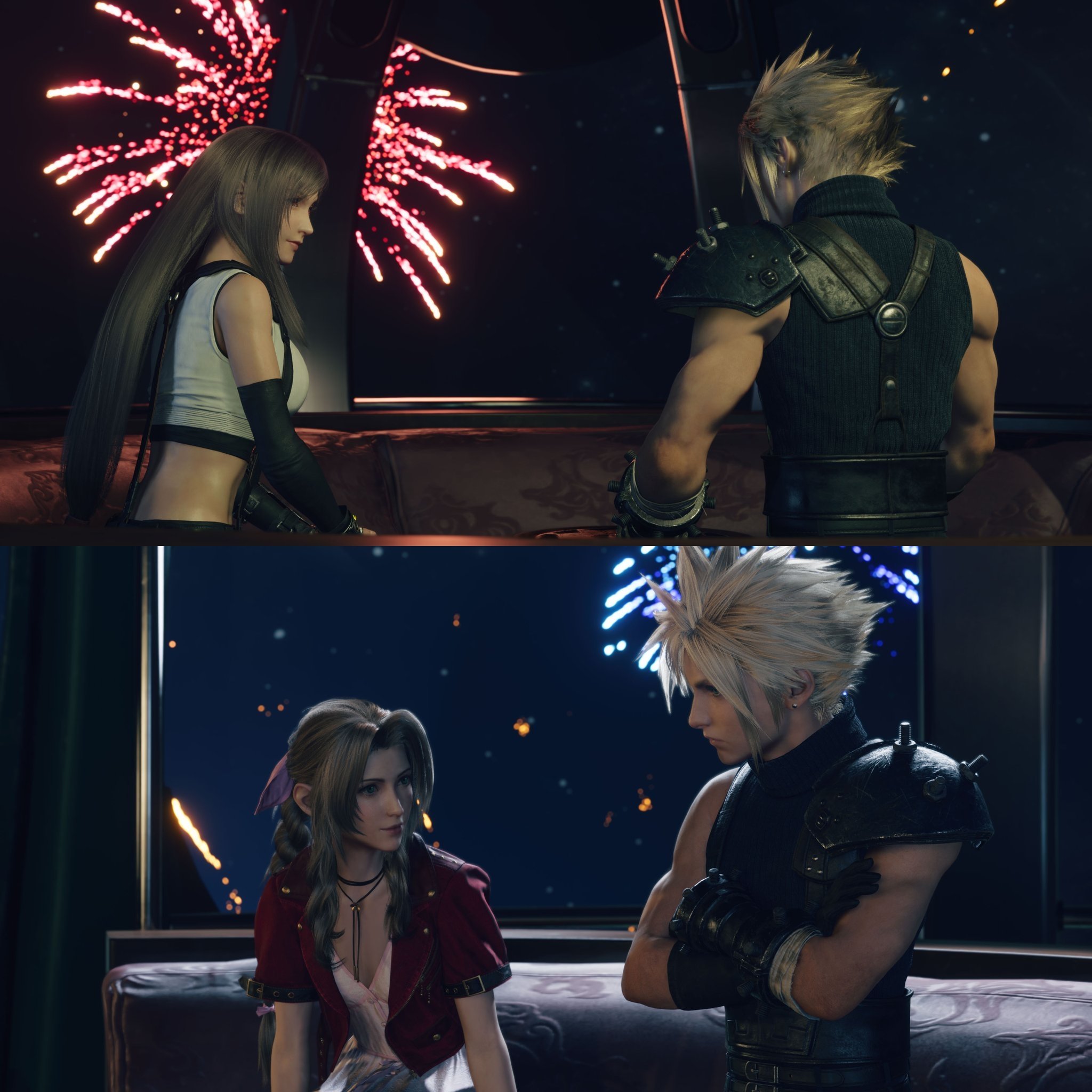 cloud and tifa kiss