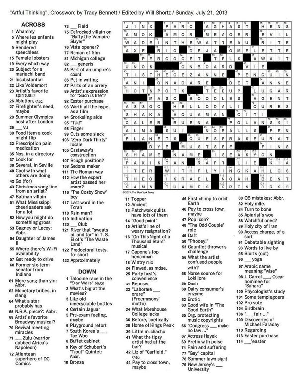 filling with dread crossword