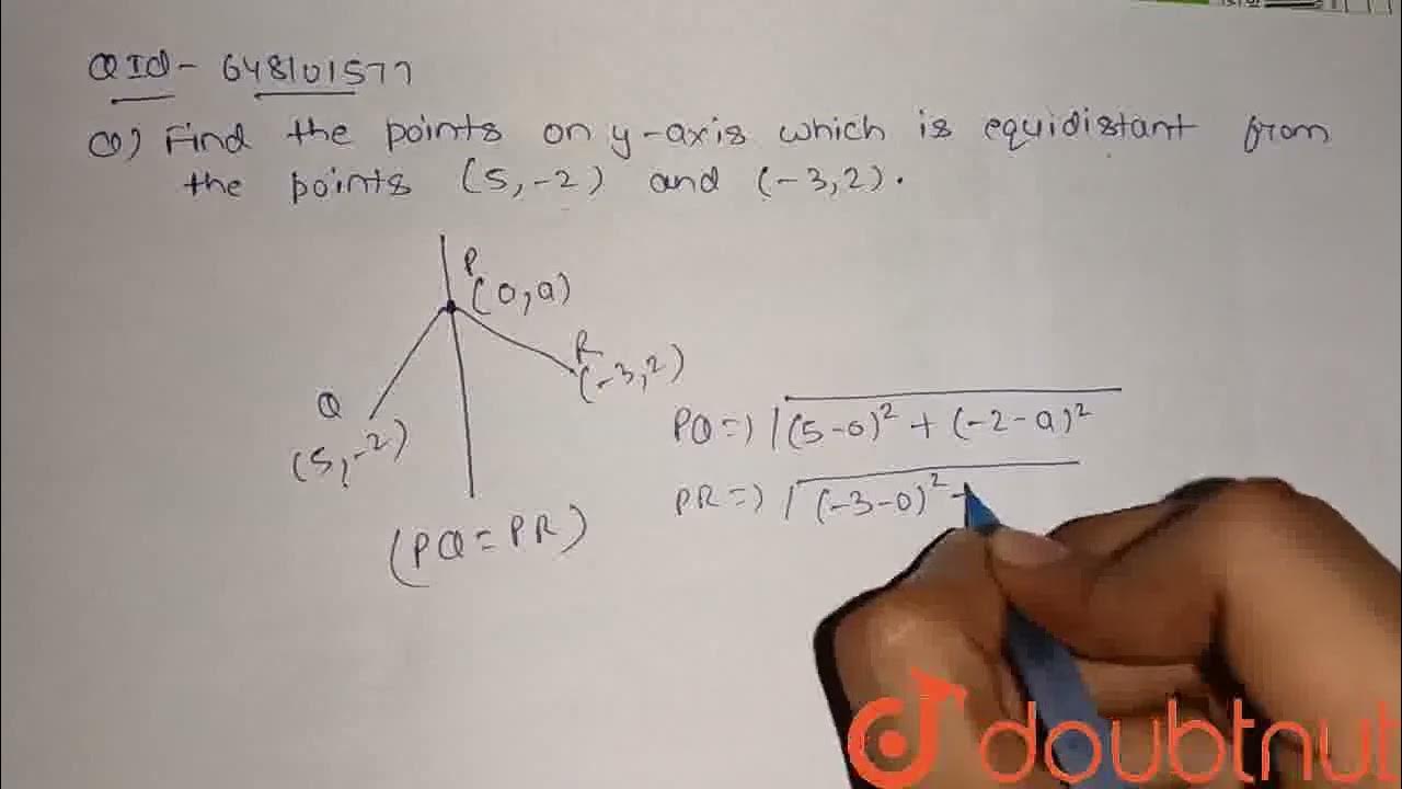 find the point on y axis which is equidistant from