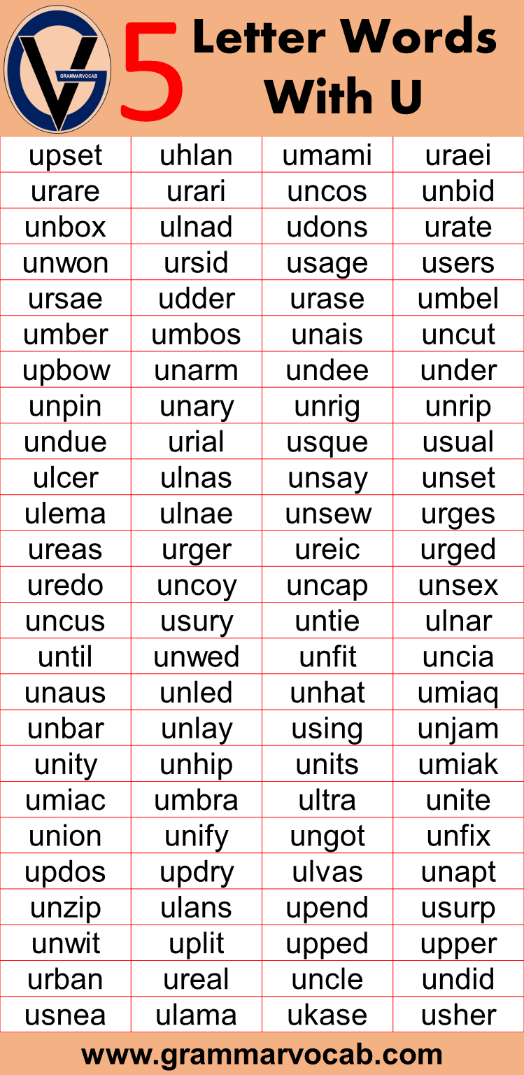 five letter word starting with un