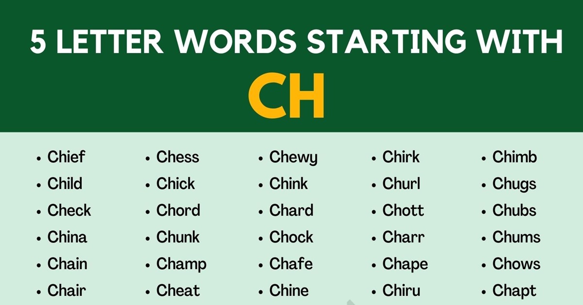 five letter words that start with ch