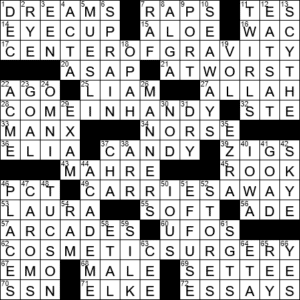 flows out crossword